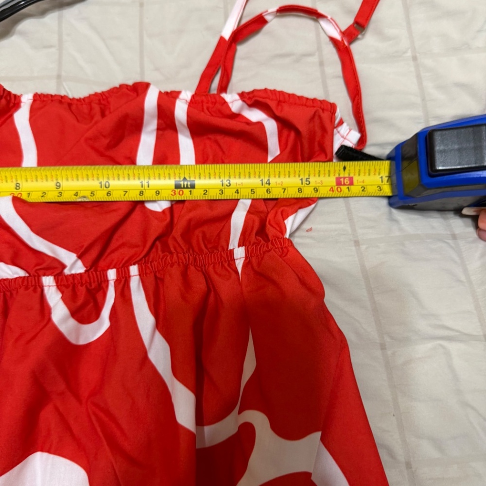 COMMENSE PRINTED BACK TIE DETAIL DRESS SIZE M - Picture 3 of 10